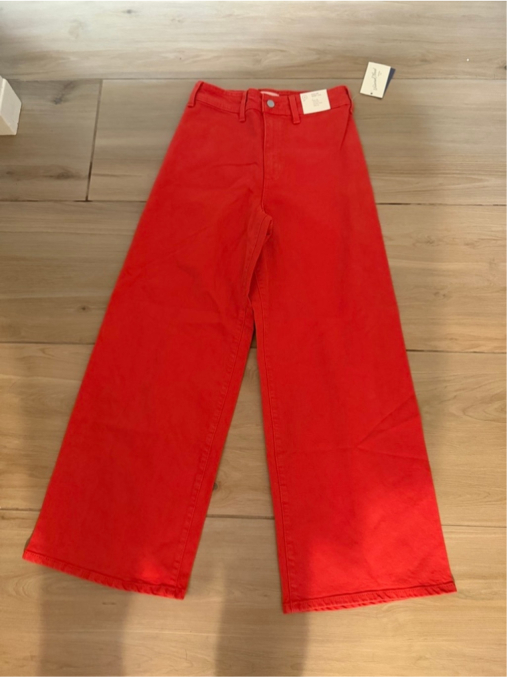 NEW Red Universal Thread Juniors Sailor Wide Leg Pants High Rise 4